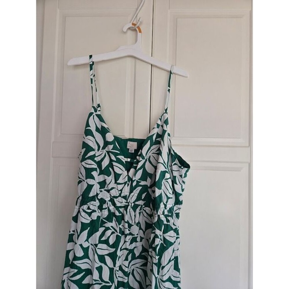 A New Day Sleeveless Green & White Dress - Leaf Pattern- Womens XXL (18) NEW - Picture 5 of 7